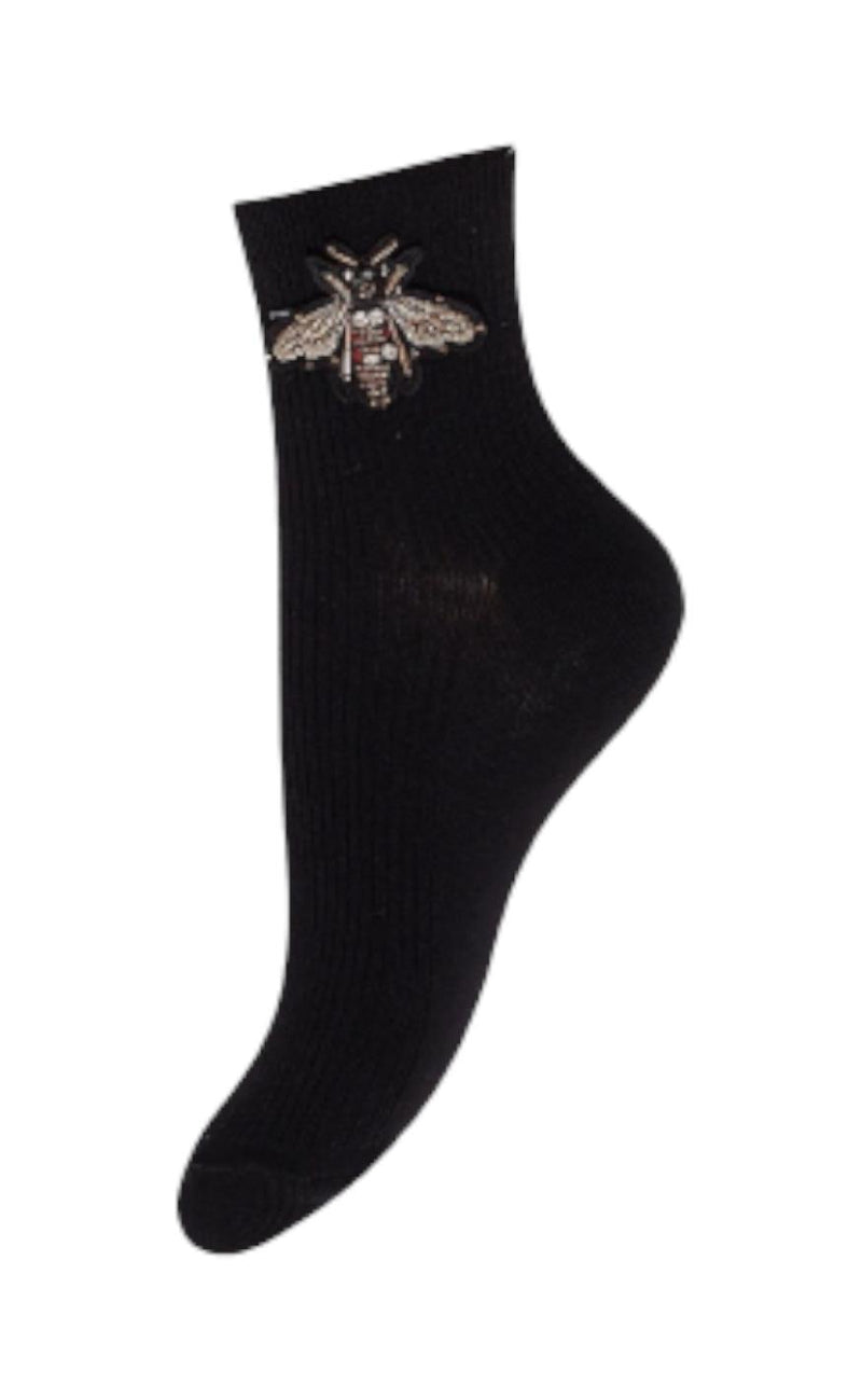 Hype The Detail Strømper - Golden Bee - Black