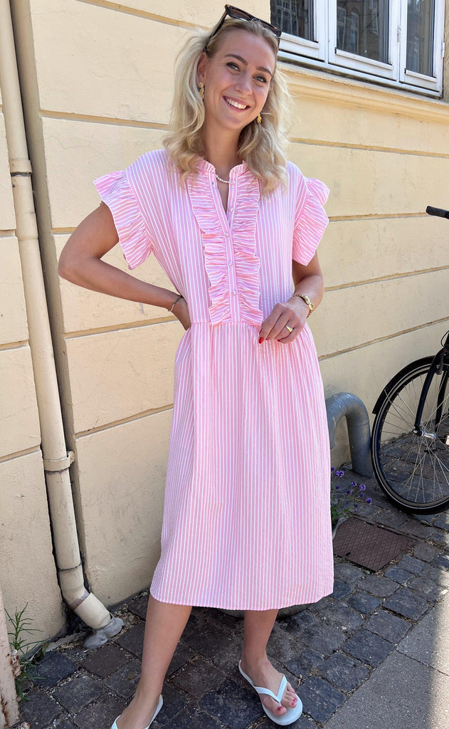 INA Copenhagen Kjole - Amelia - Pink Striped