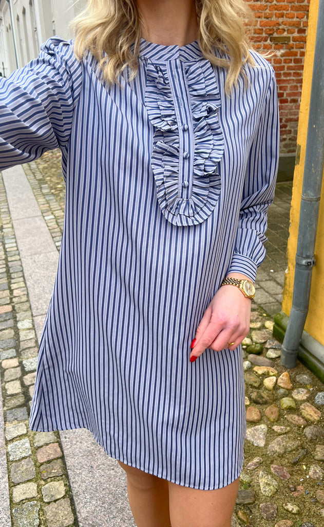 INA Copenhagen Kjole - Frederikke - Dark Blue Striped