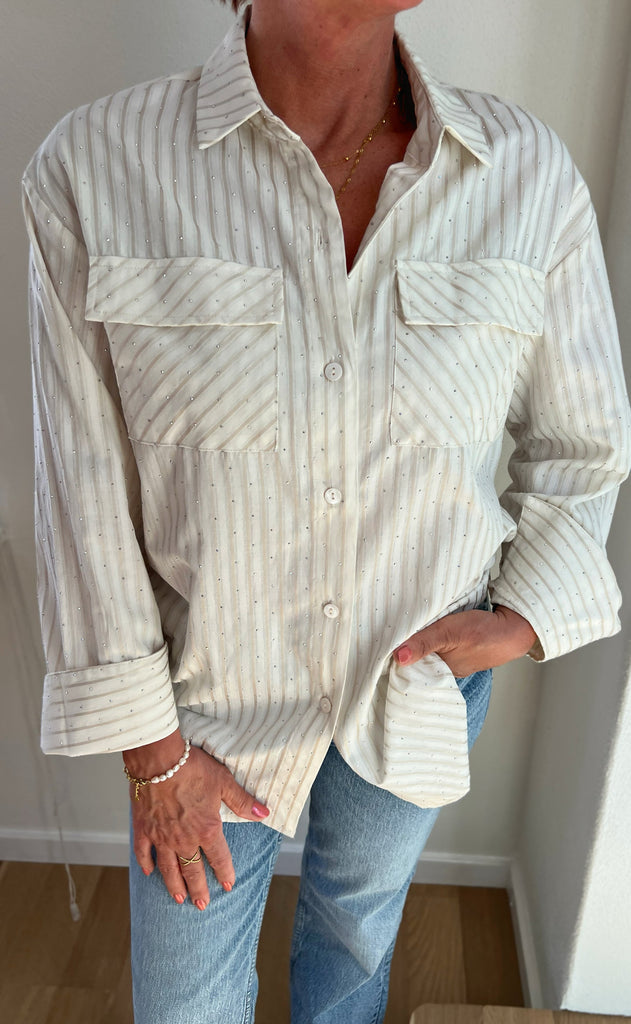 INA Copenhagen Skjorte - Simili - White Striped