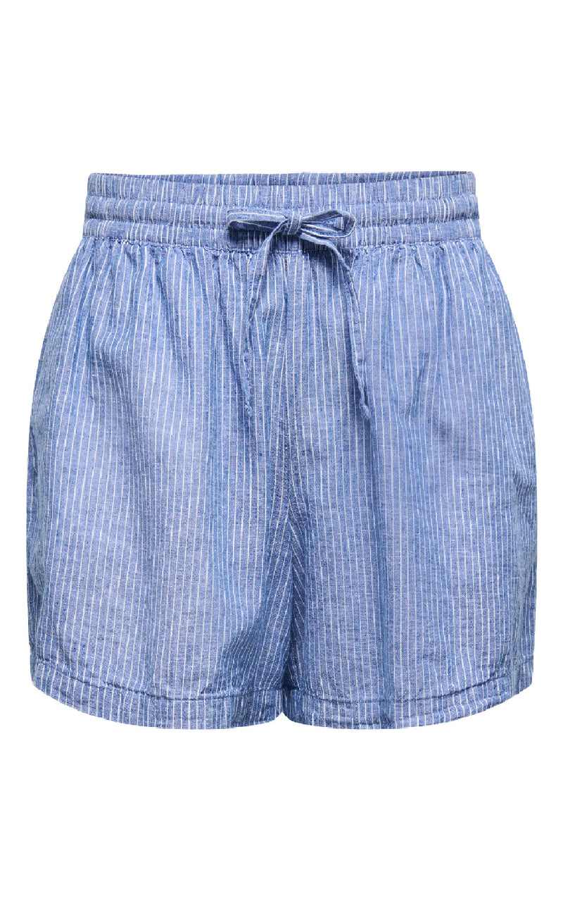 JDY Shorts - Mila Linen - Star Sapphire/Cloud Dancer.