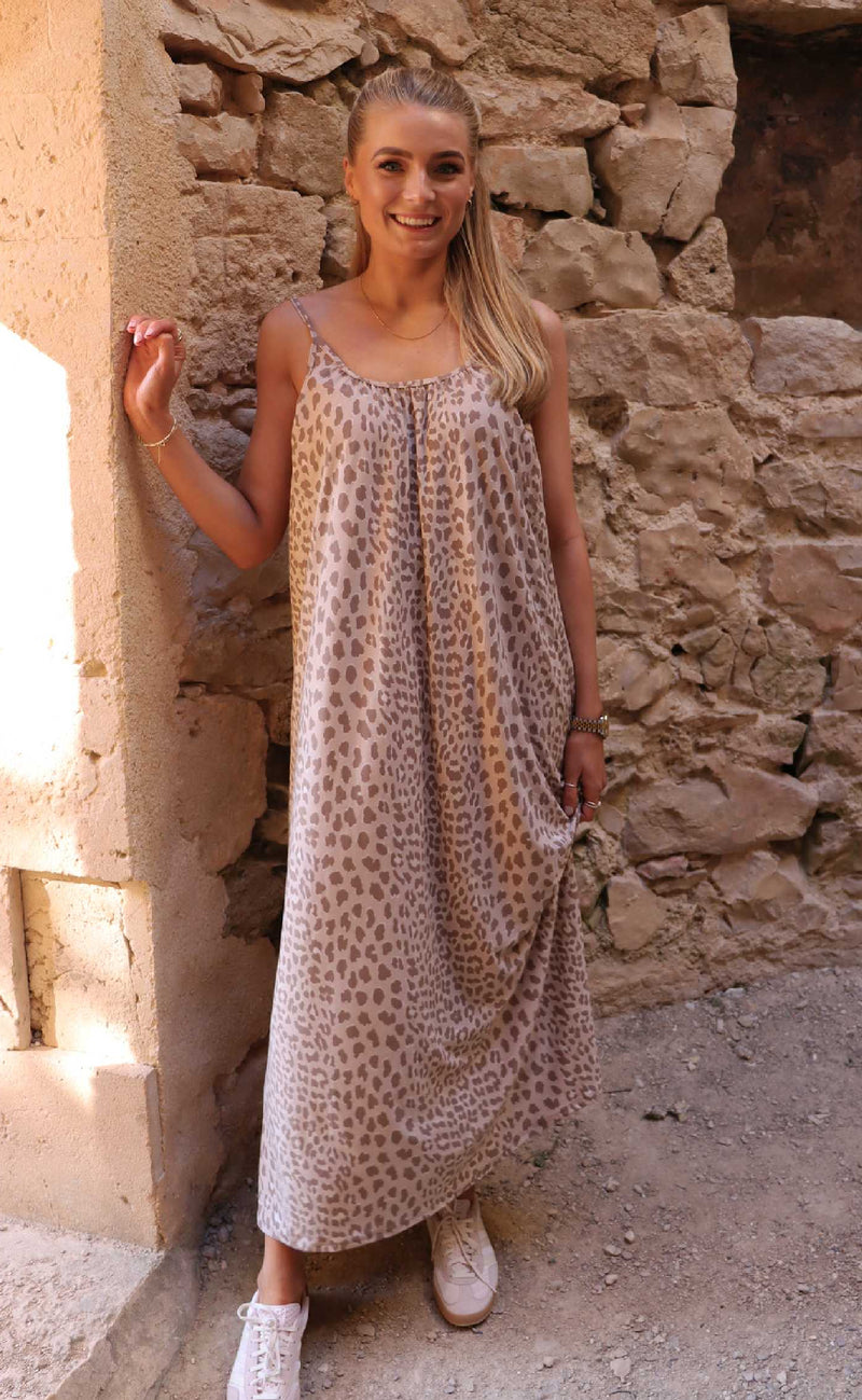 Liberte Kjole - Alma Long Strap - Desert Lux Leo