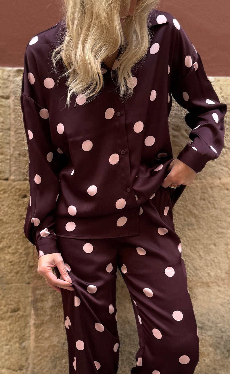 Liberte Skjorte - Dotti - Plum Rose Big Dot