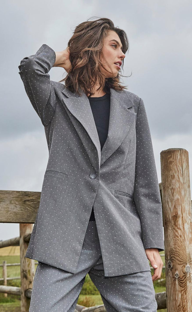 Love & Divine Blazer - Love1021 - Grey/Rhinestone