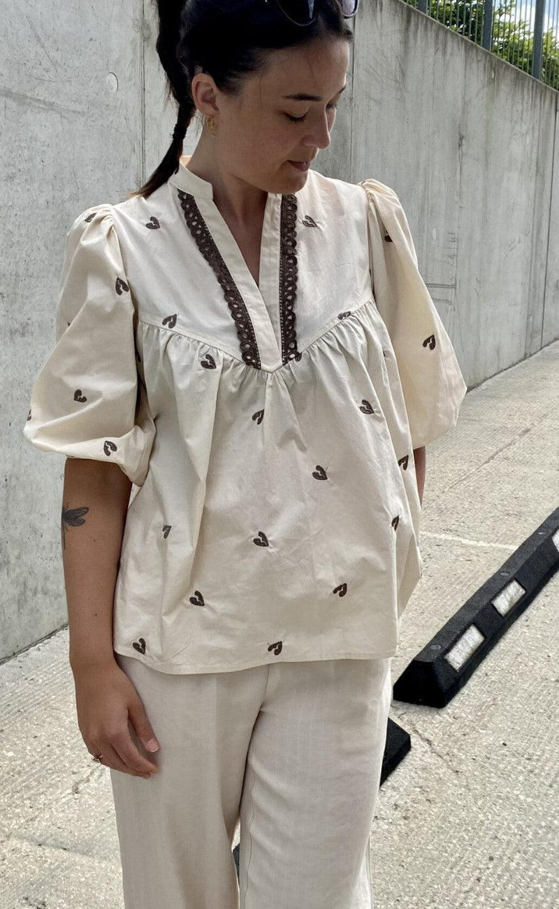 Love & Divine Bluse - Love1013 - Cream/Nut