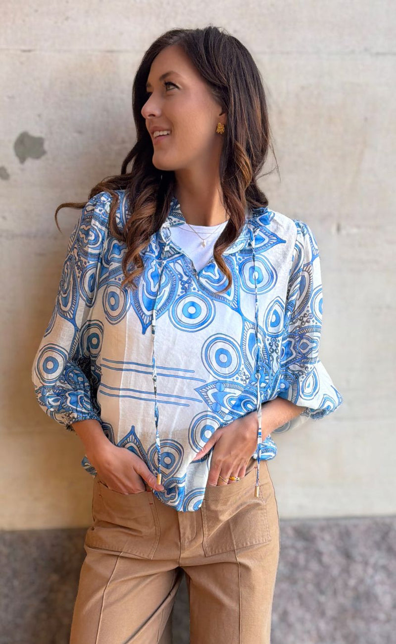 Love & Divine Bluse - Love1578 - Blue Paisley