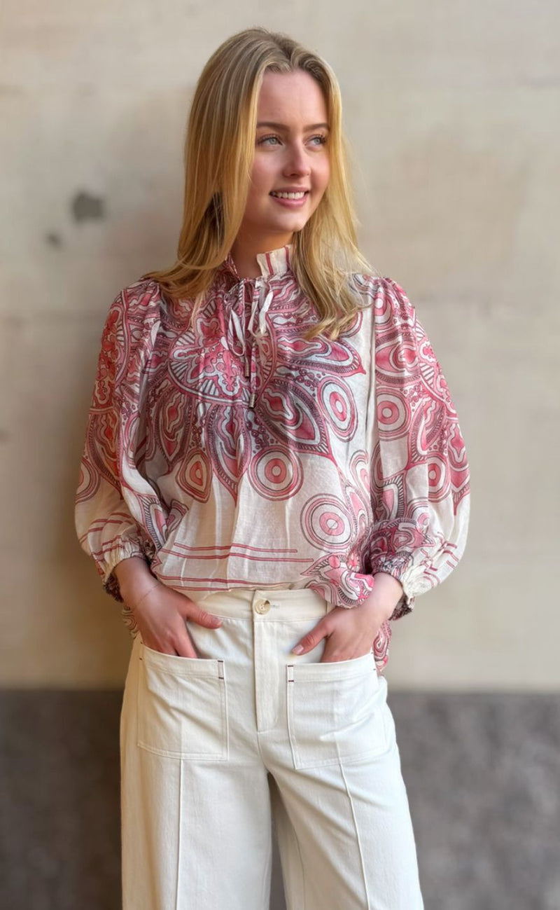 Love & Divine Bluse - Love1578 - Pink Paisley