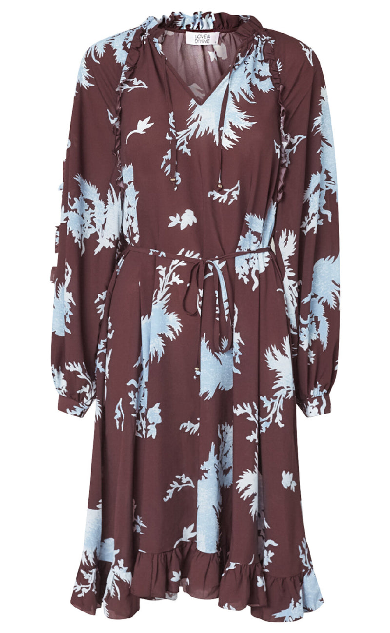 Love & Divine Kjole - Love1434 - Bordeaux/Leaf