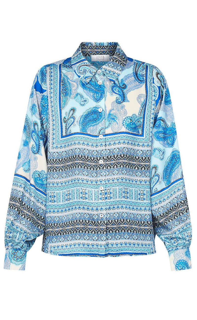 Love & Divine Skjorte - Love1084 - Blue Scarf