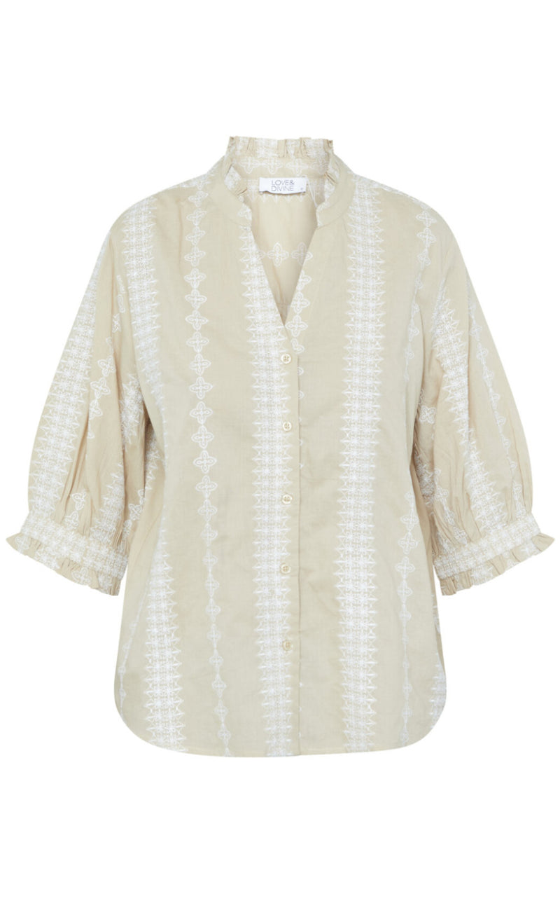 Love & Divine Skjorte - Love1298 - Sand/White