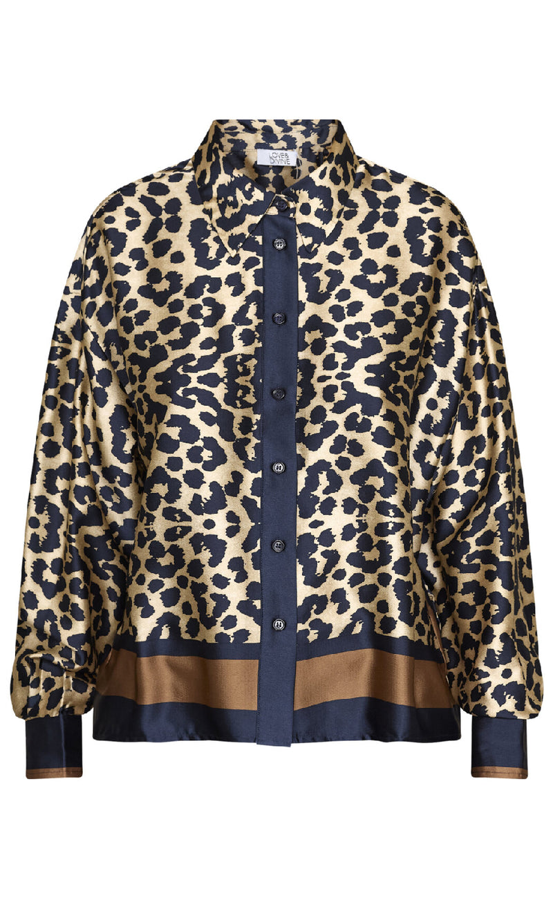 Love & Divine Skjorte - Love1393 - Navy Leo