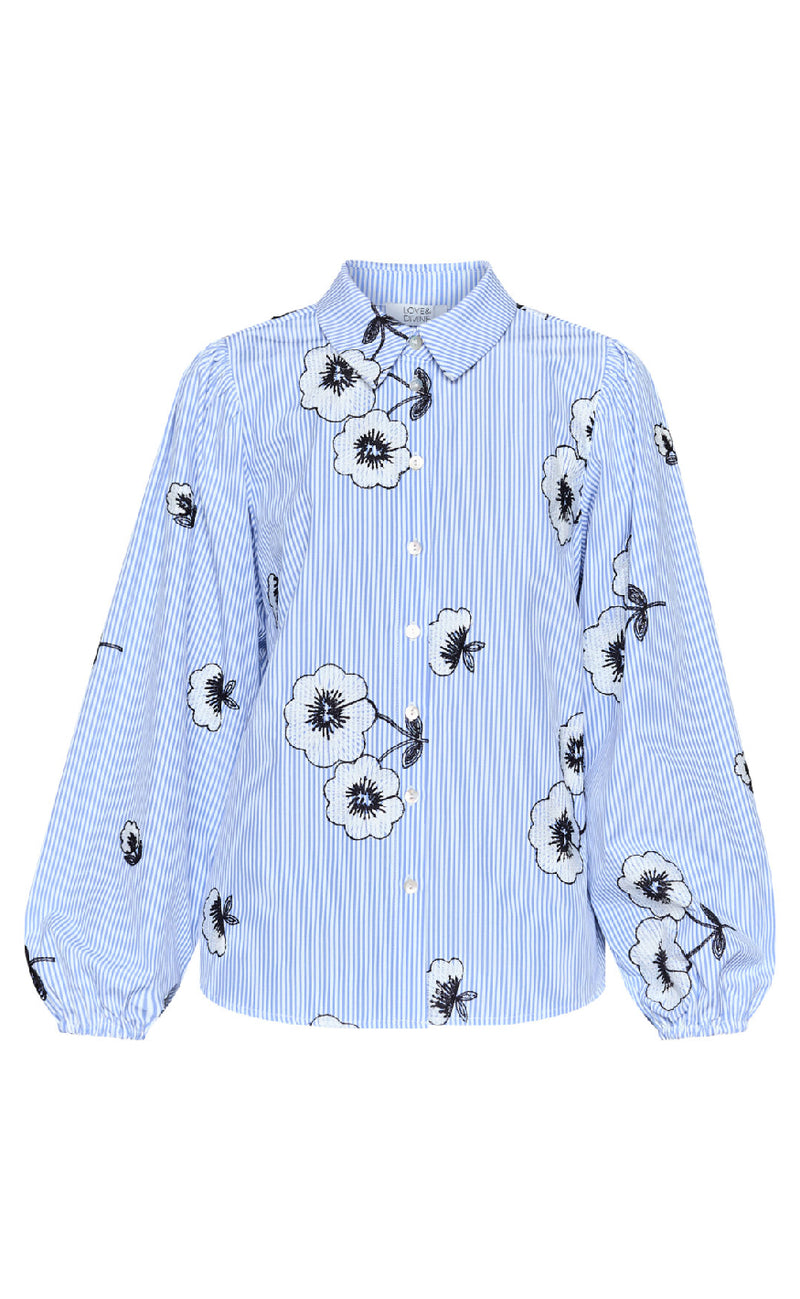 Love & Divine Skjorte - Love1430-1 - Blue Flower