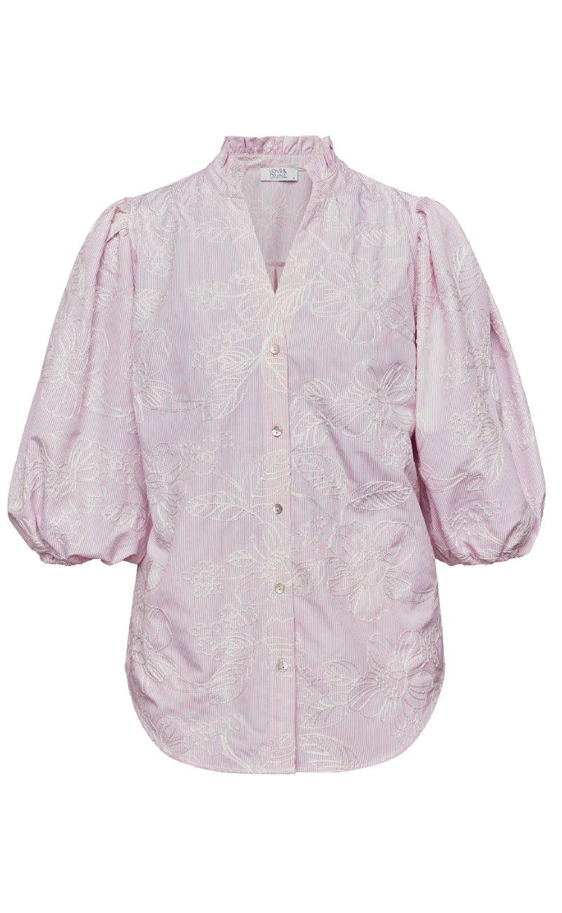 Love & Divine Skjorte - Love456-5 - Pink/Stripe