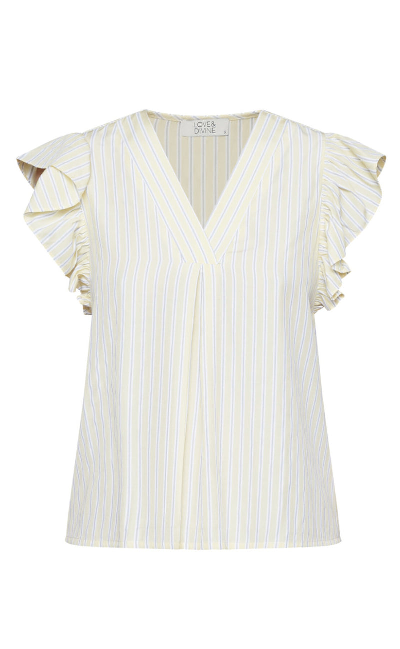 Love & Divine Top - Love1382 - Banana/Stripe