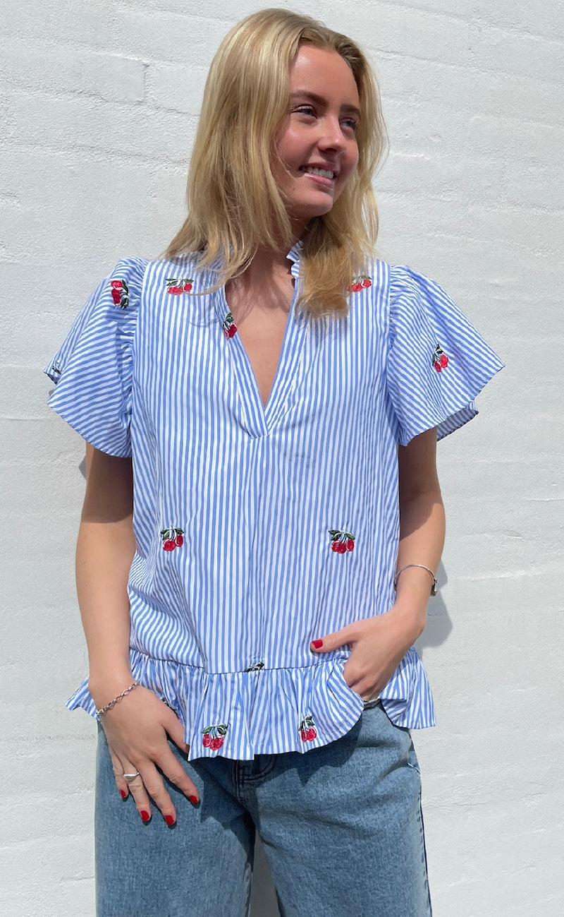 Love & Divine Top - Love1384 - Blue/Cherry