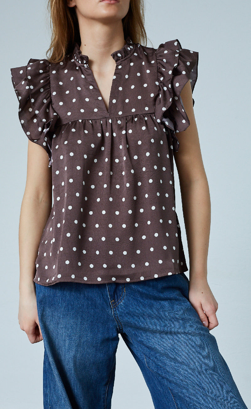 Love & Divine Top - Love1387 - Brown/Dot