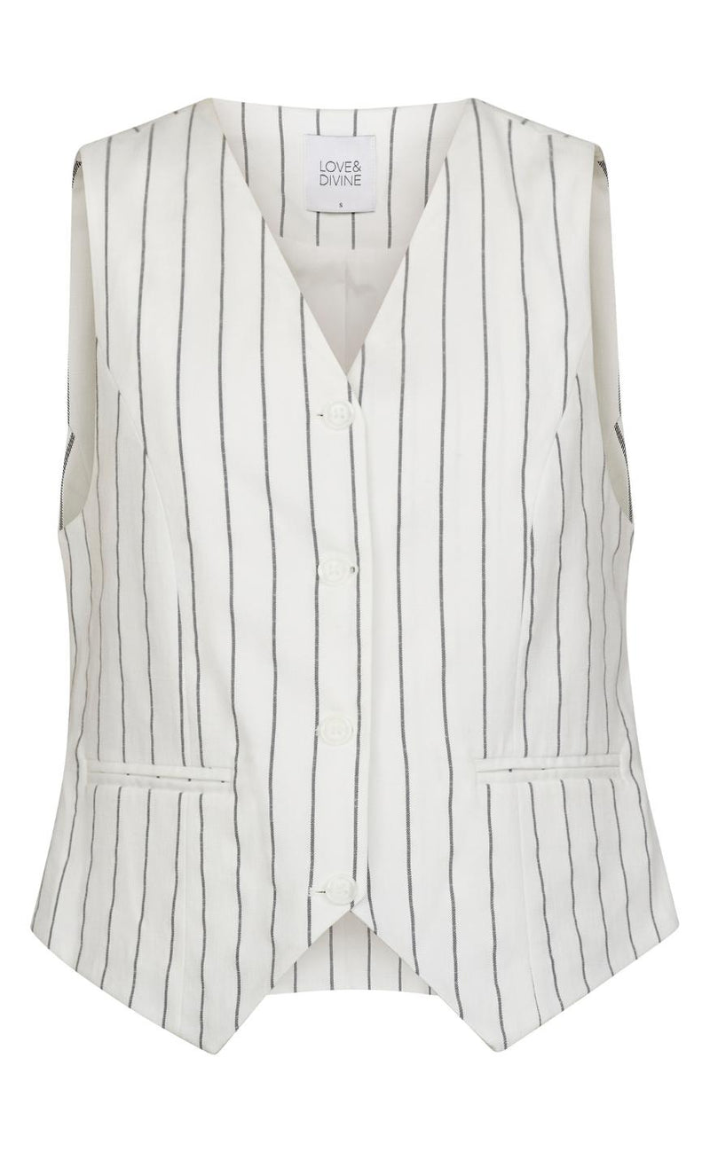 Love & Divine Vest - Love1044-1 - Cream/Black