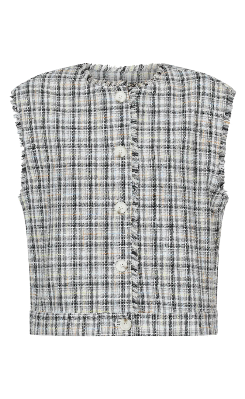 Love & Divine Vest - Love1265 - Grey Check