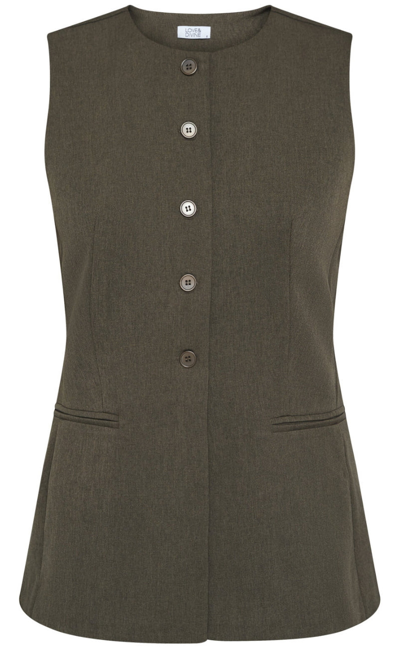 Love & Divine Vest - Love1343 - Brown Mel.