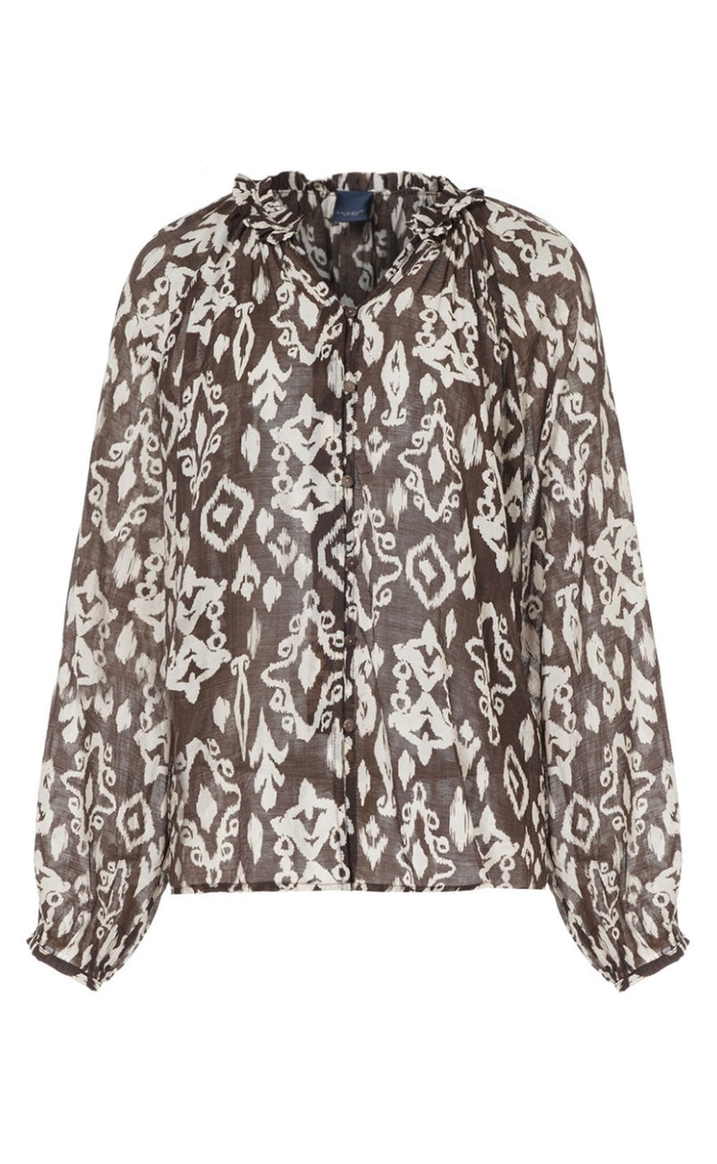 Luxzuz Bluse - Chalina - Coffee Bean