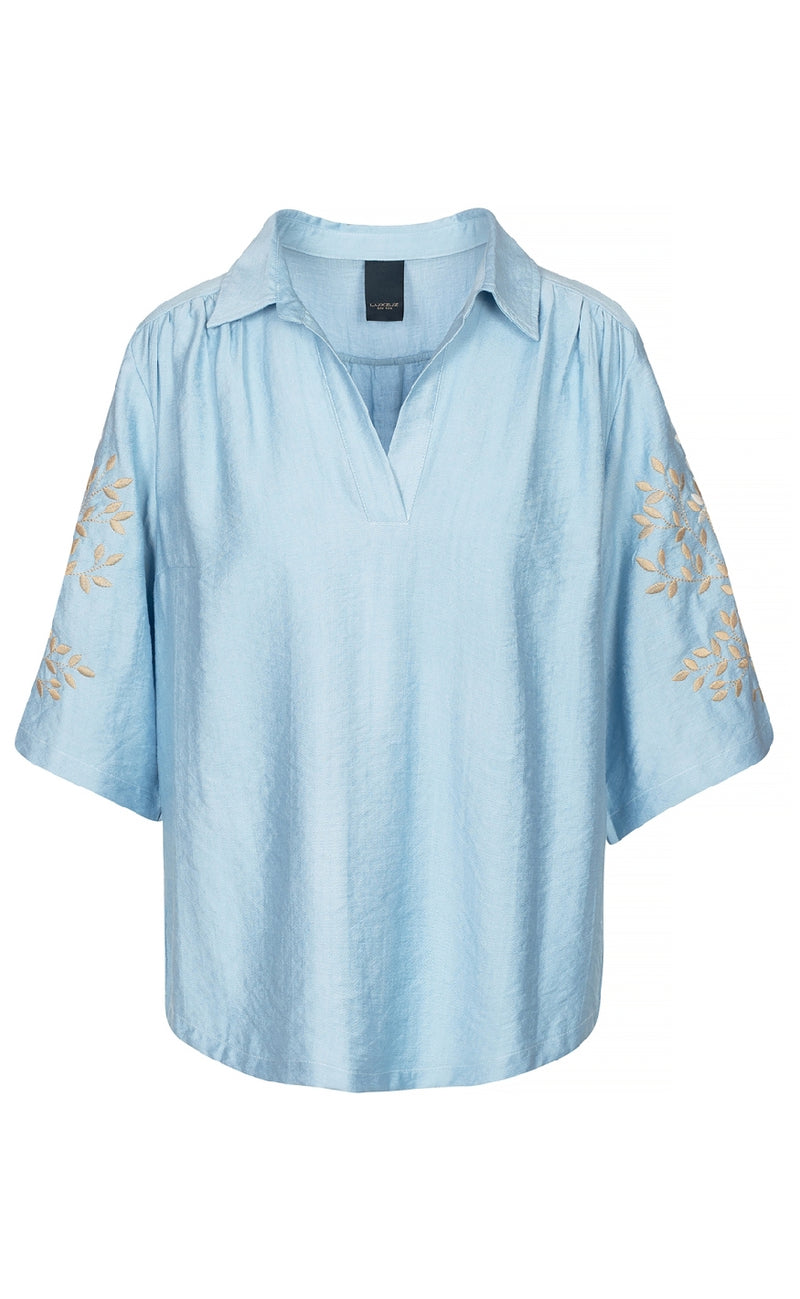 Luxzuz Bluse - Siwa - Chambray Blue