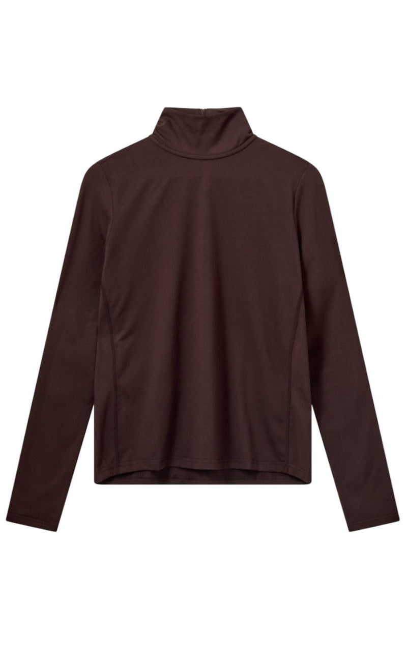 MKxH2O Bluse - High Neck - Dark Brown