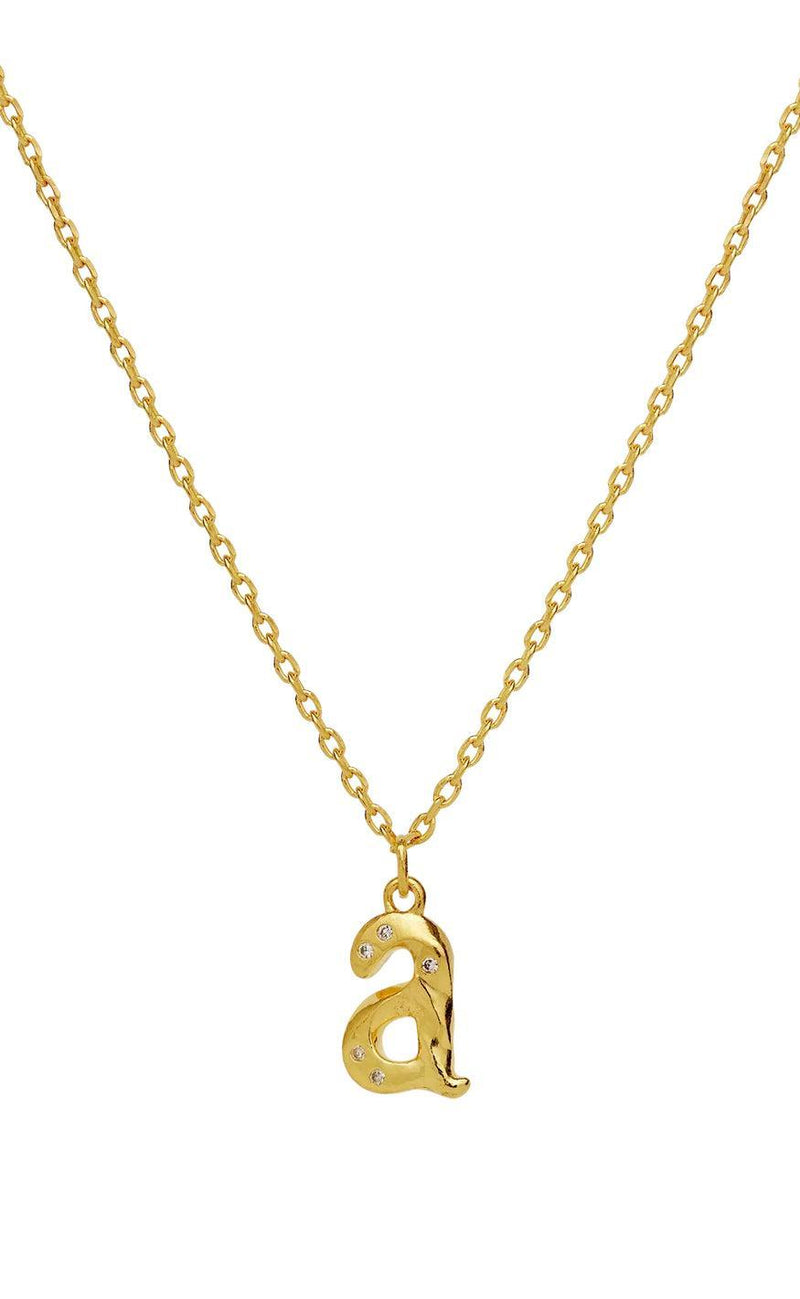 Maanesten Halskæde - A Alphabet - Gold Colour