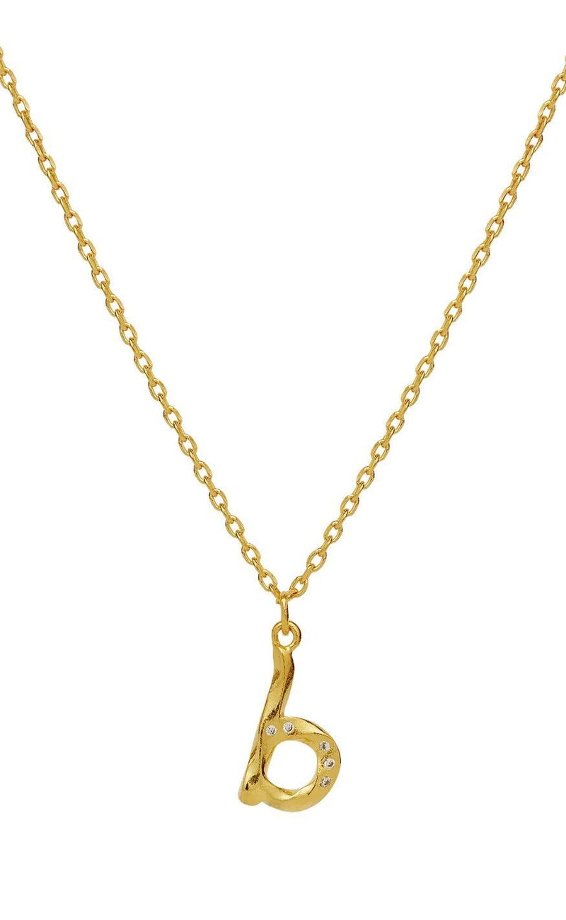 Maanesten Halskæde - B Alphabet - Gold Colour