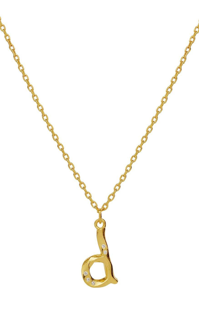 Maanesten Halskæde - D Alphabet - Gold Colour