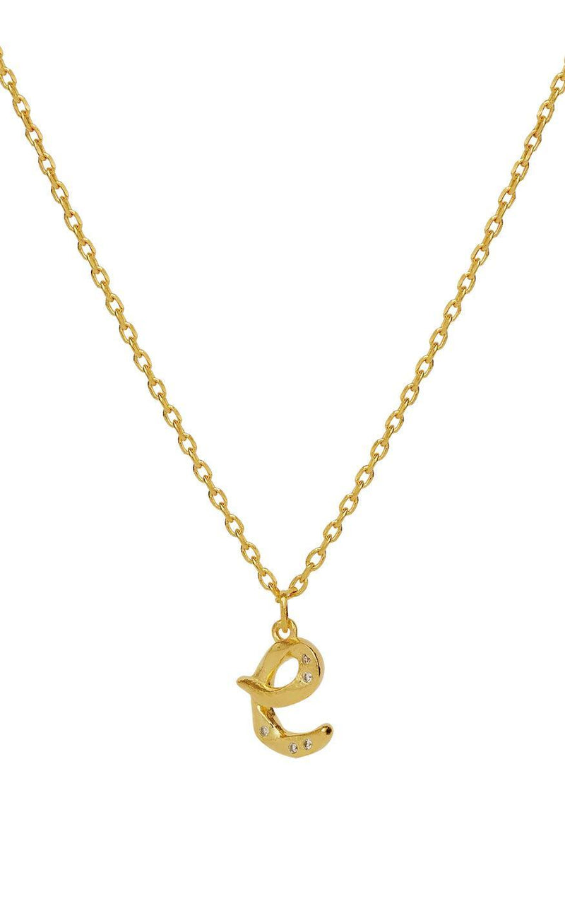 Maanesten Halskæde - E Alphabet - Gold Colour