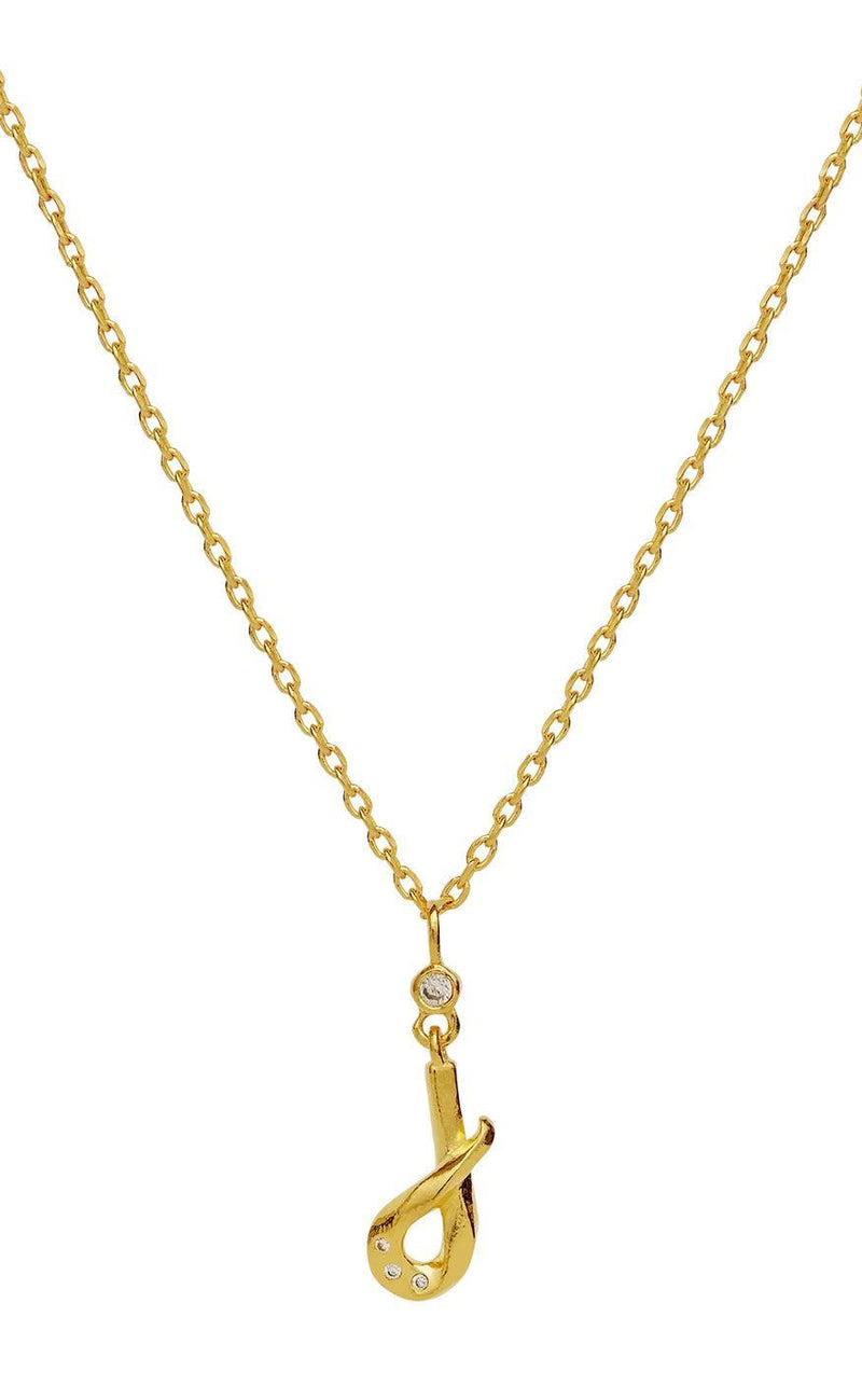 Maanesten Halskæde - J Alphabet - Gold Colour