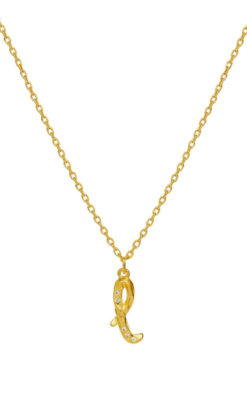 Maanesten Halskæde - L Alphabet - Gold Colour