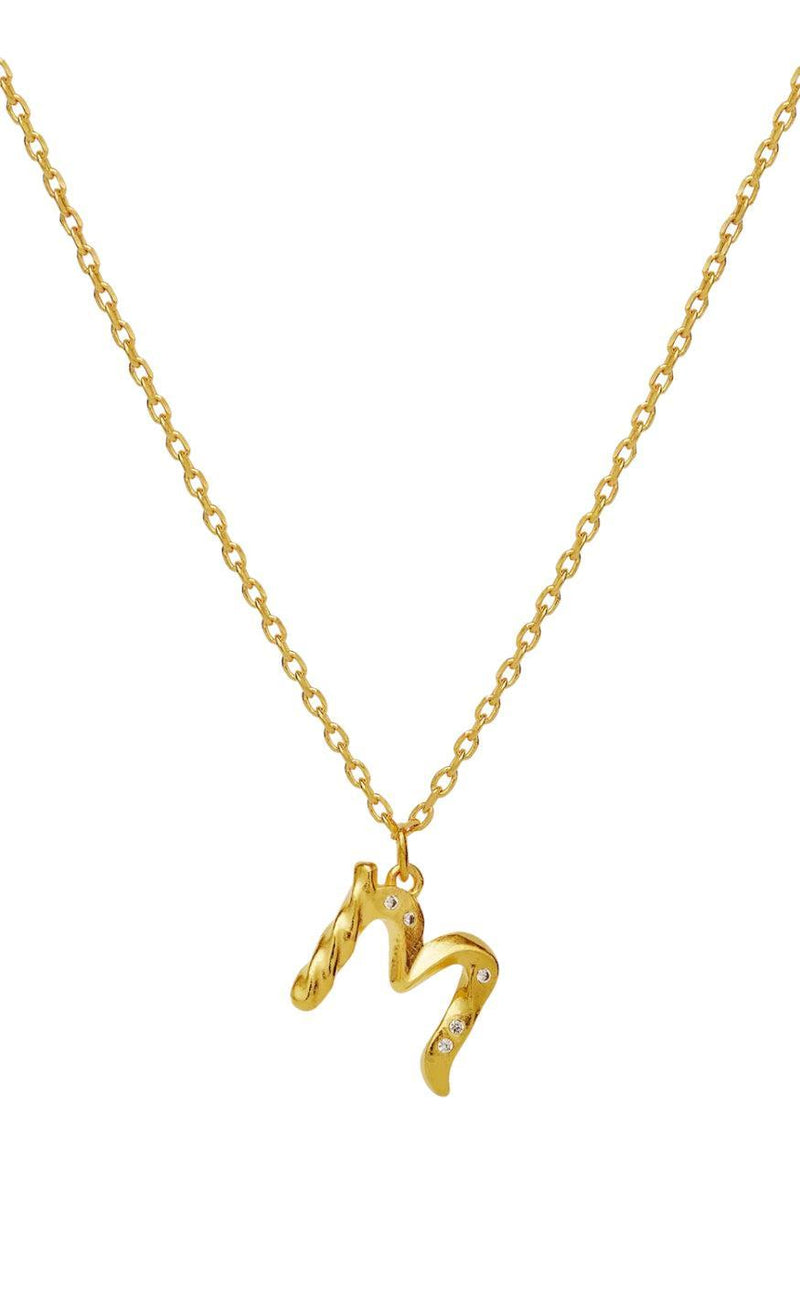 Maanesten Halskæde - M Alphabet - Gold Colour