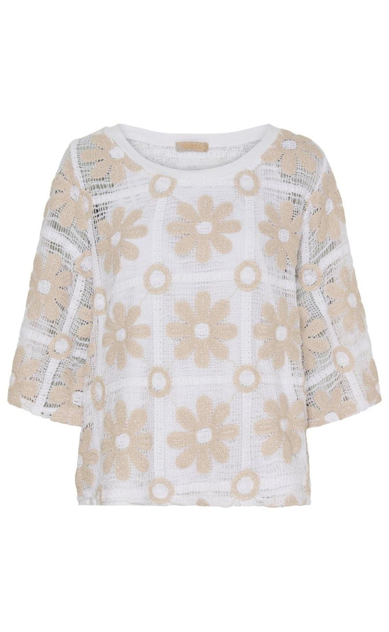 Marta Du Chateau Bluse - 2606 Rose - White/Beige