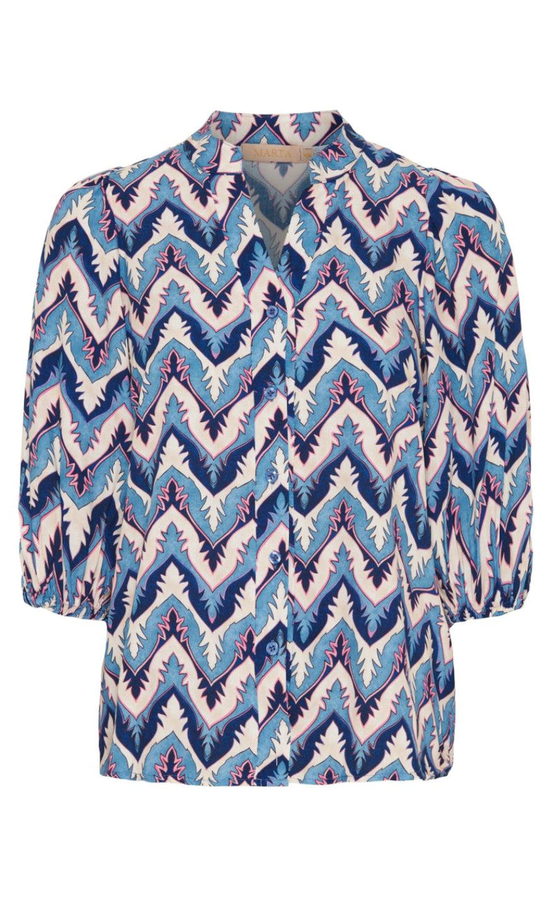 Marta Du Chateau Bluse - 2648B - Blue Scuro