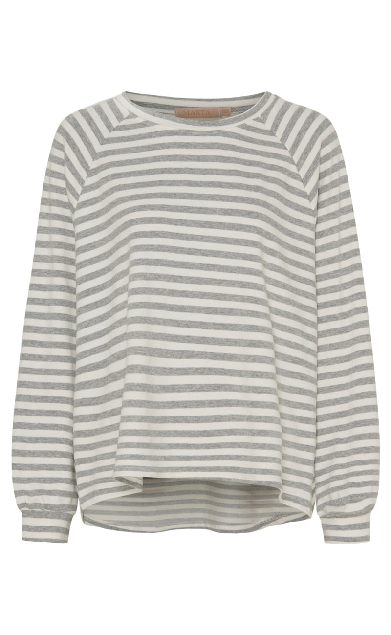 Marta Du Chateau Bluse - 86075 Wilma - Grey/White