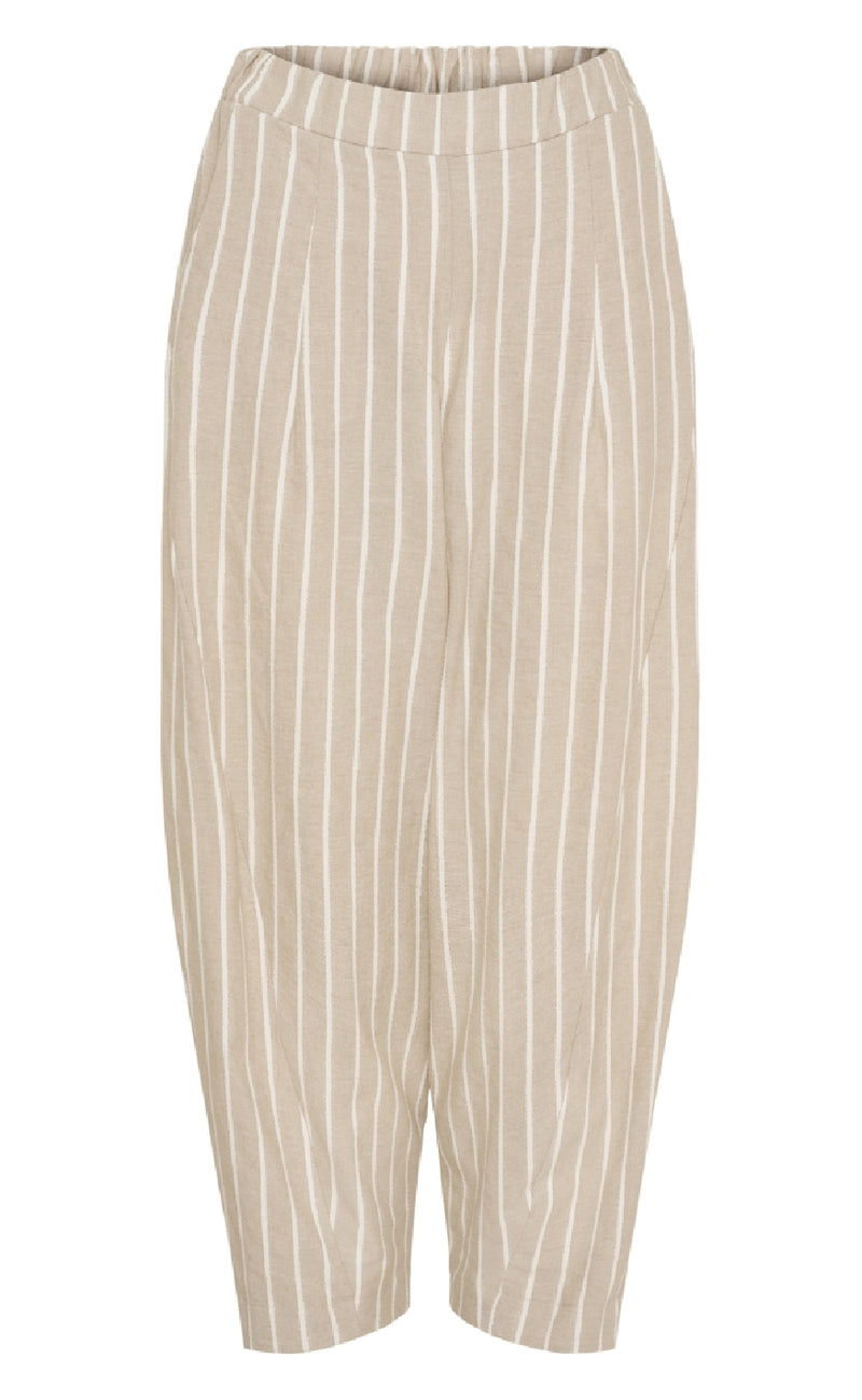 Marta Du Chateau Bukser - Fausta - Beige Stripe