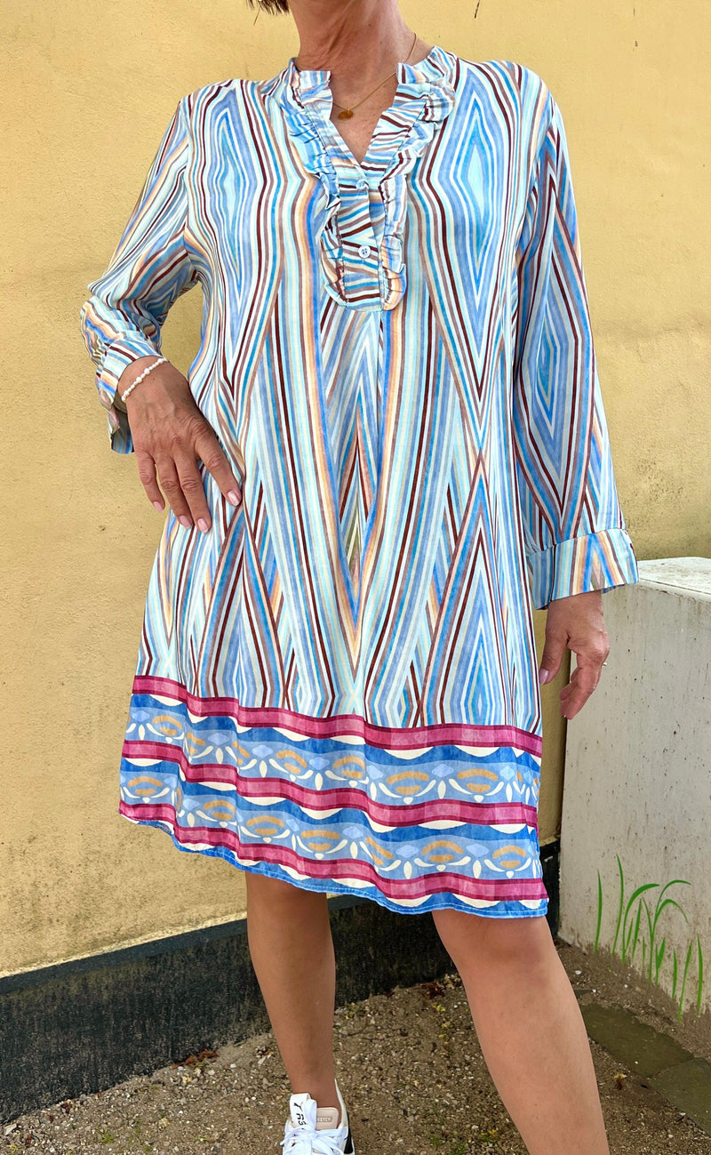 Marta Du Chateau Kjole - 2604B - Celeste Stripe