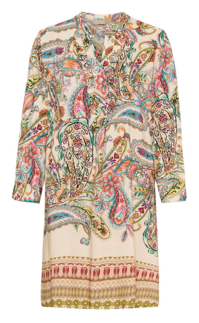 Marta Du Chateau Kjole - 2604B Valentina - Beige Print