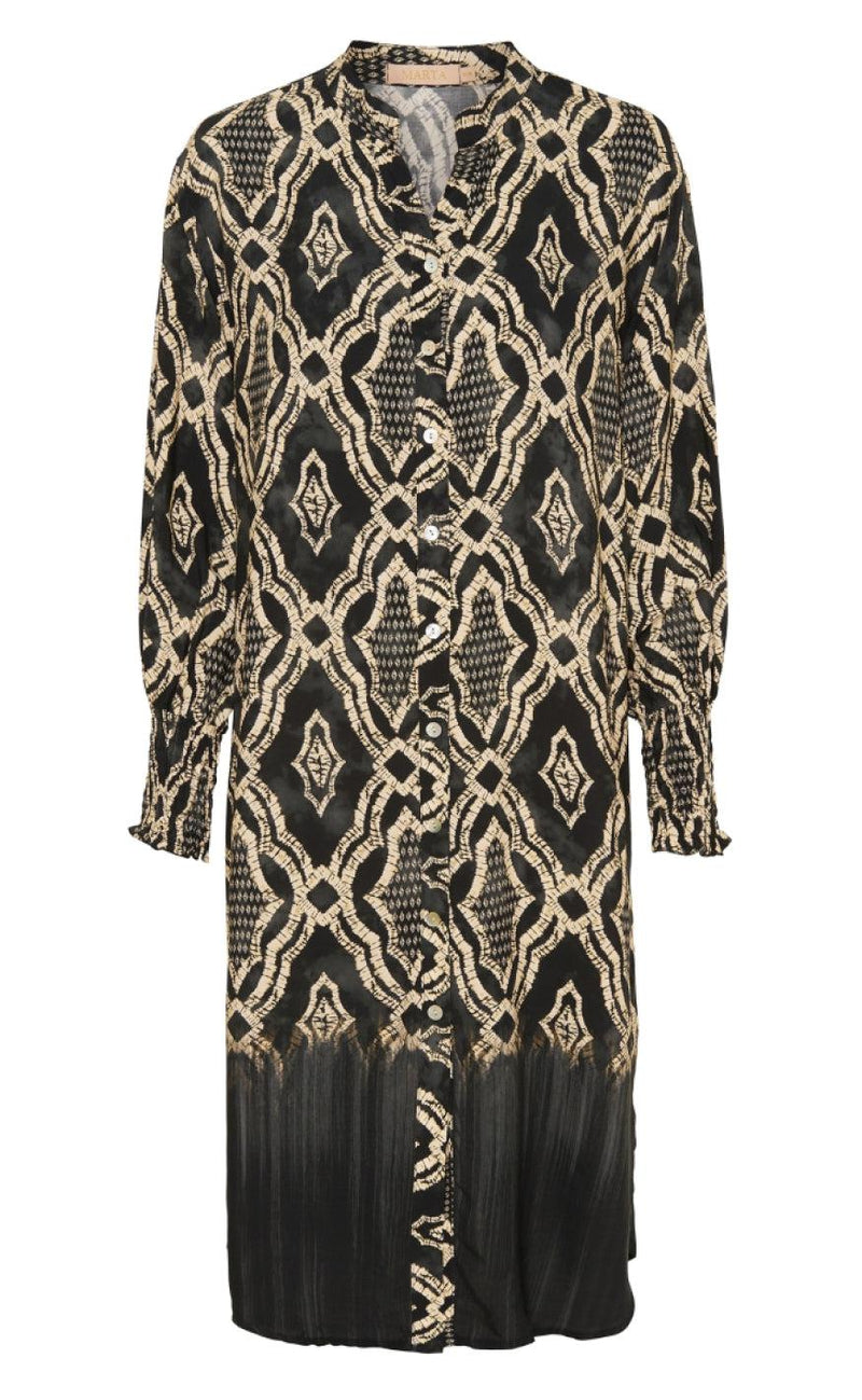 Marta Du Chateau Kjole - Gry - Black Geometric