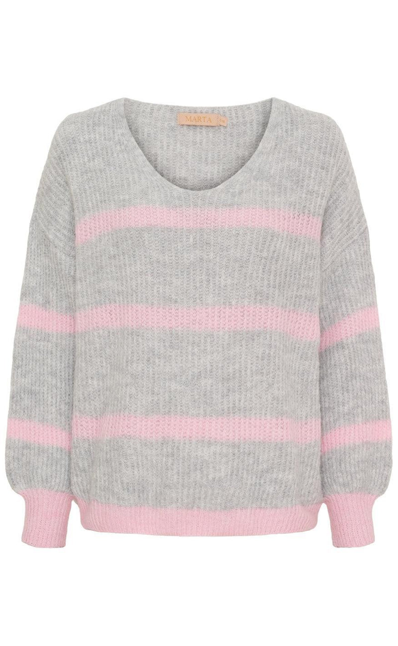 Marta Du Chateau Strik - Carene - Light Grey/Baby Pink