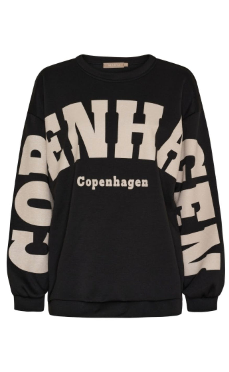 Marta Du Chateau Sweatshirt - Hibiscus - Black/White