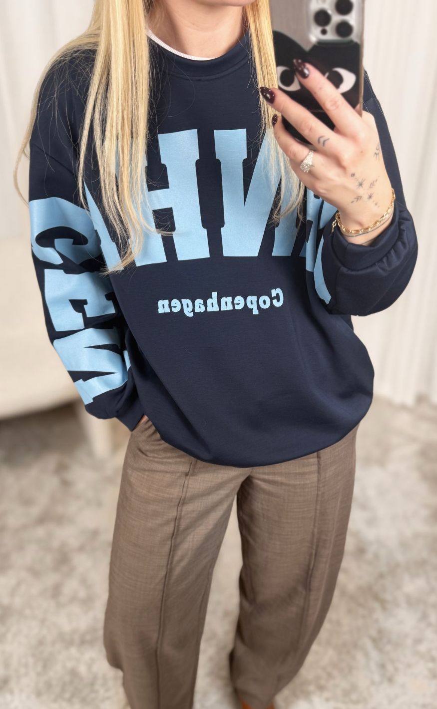 Marta Du Chateau Sweatshirt - Hibiscus - Navy/Sky