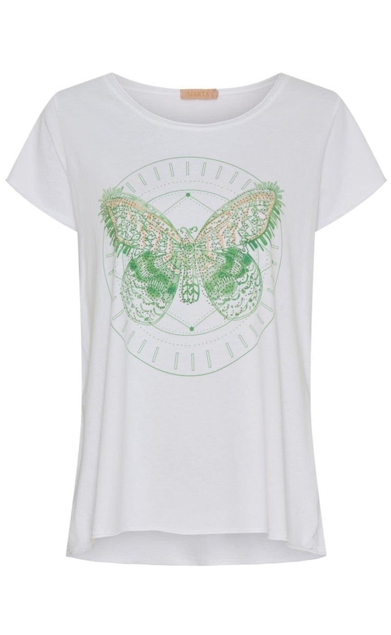 Marta Du Chateau T-shirt - 1535 Marie - Green Butterfly