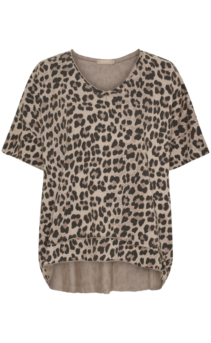 Marta Du Chateau T-shirt - Harper - Beige Leo