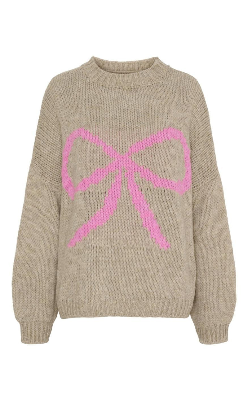 Marta du Chateau Striktrøje - Sandrine - Beige/Bubblegum