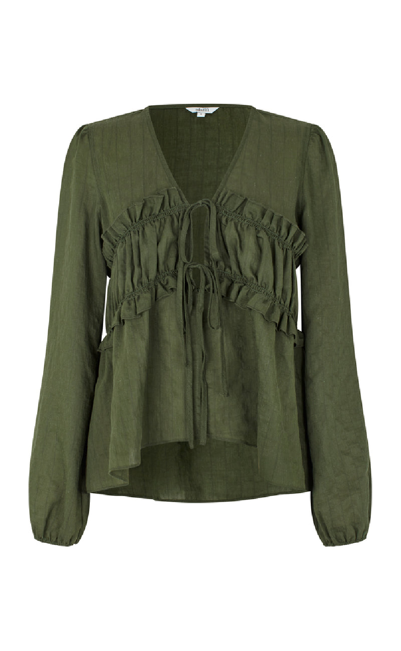 MbyM Bluse - Pipa-M - Pine Green Black Stripe