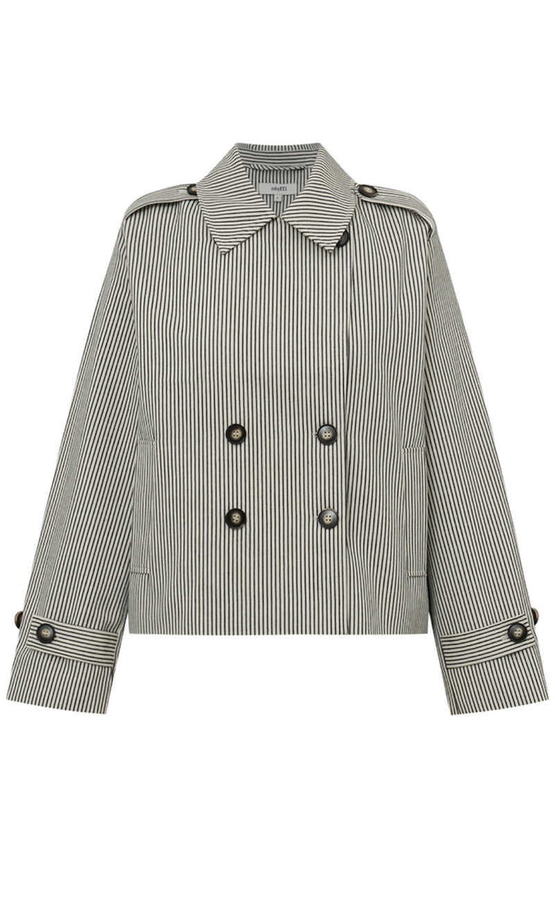 MbyM Jakke - Becker - Black Beige Stripe