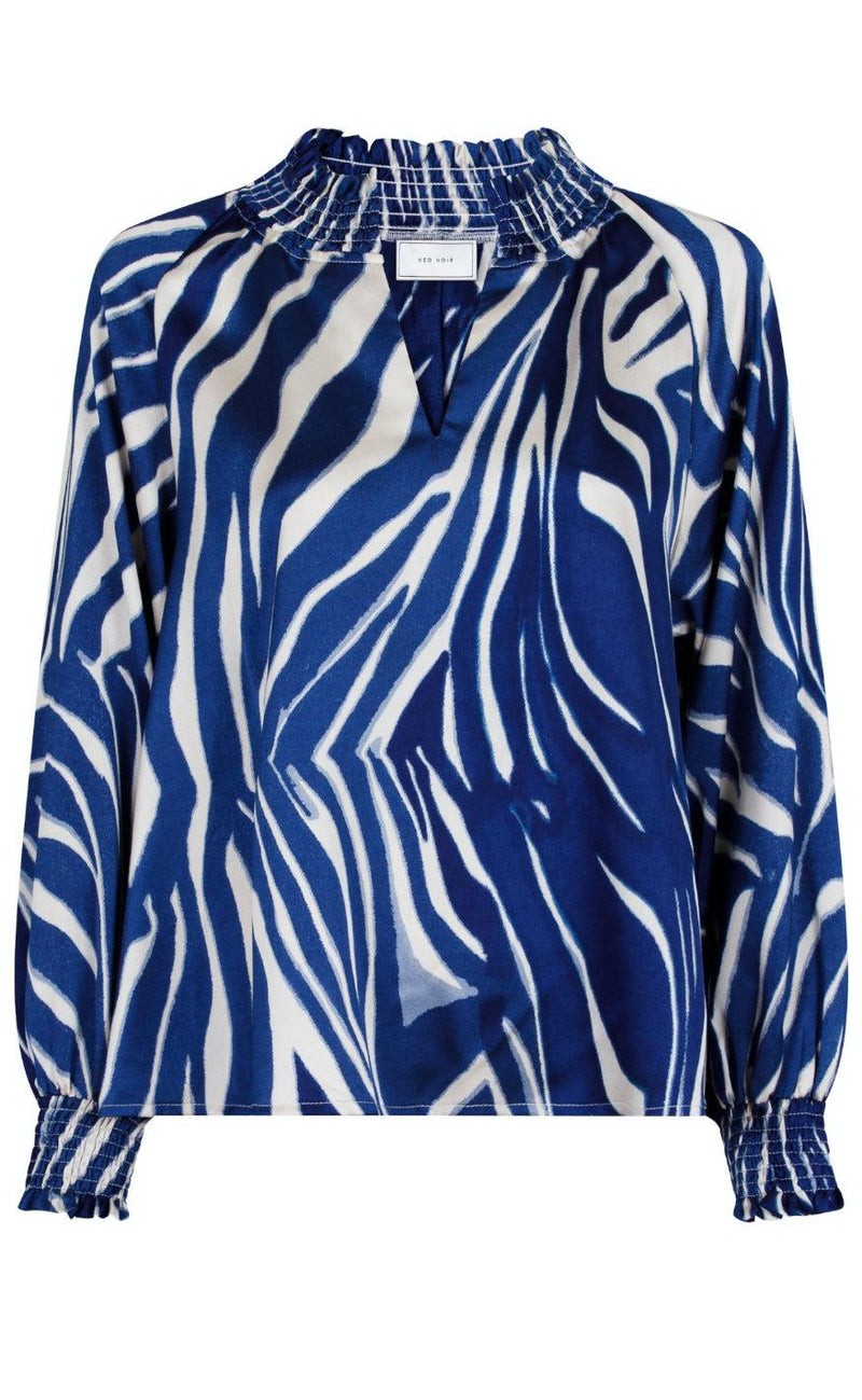 Neo Noir Blouse - Stone Wave Line - Blue