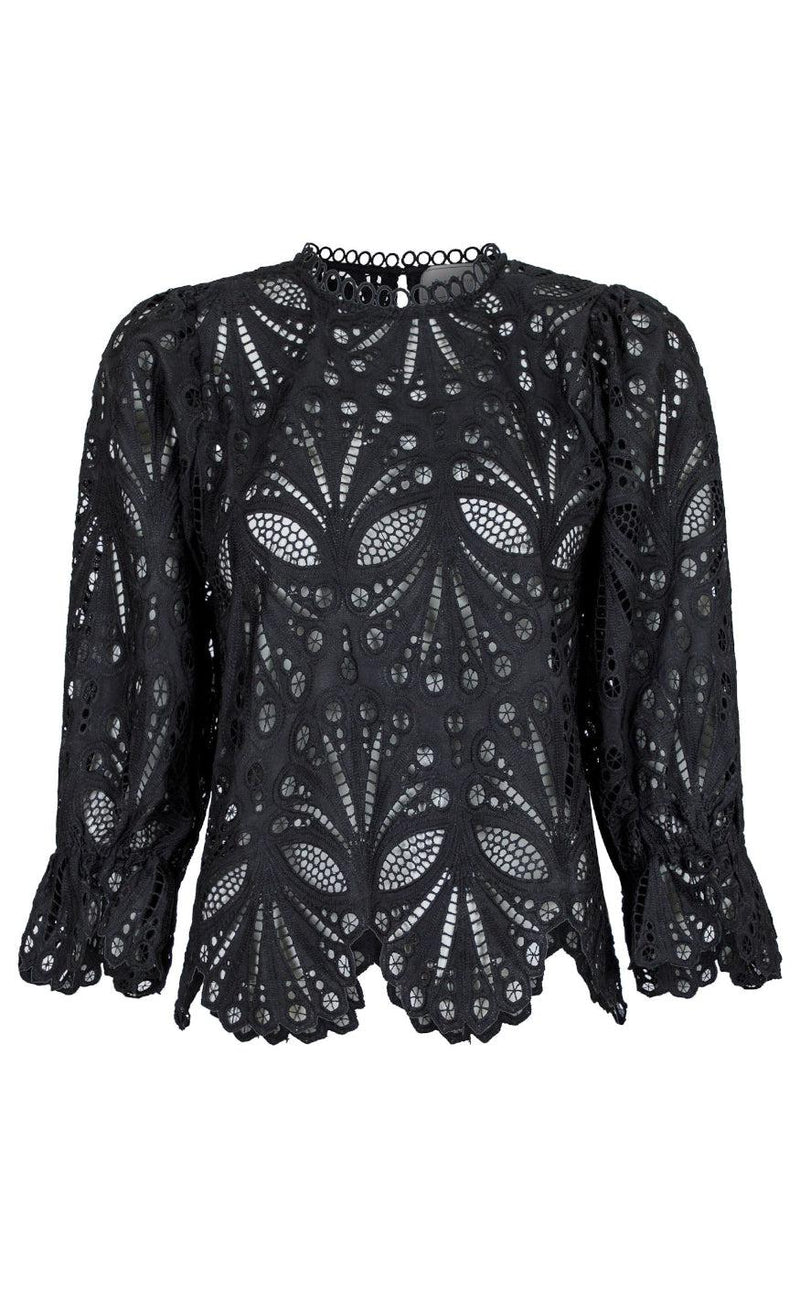 Neo Noir Bluse - Adela Embroidery - Black